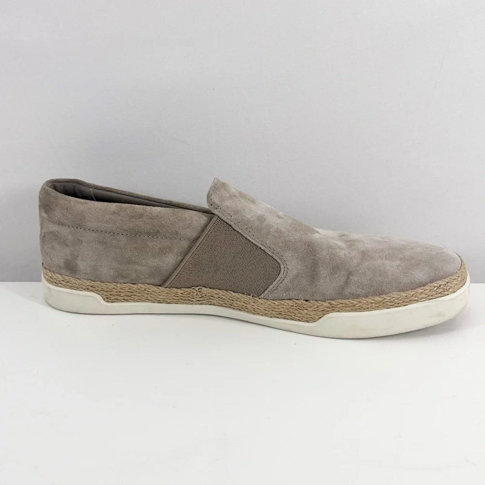 Vince Johan Grey Suede Leather Slip On Espadrille Sneakers Flats Size 9